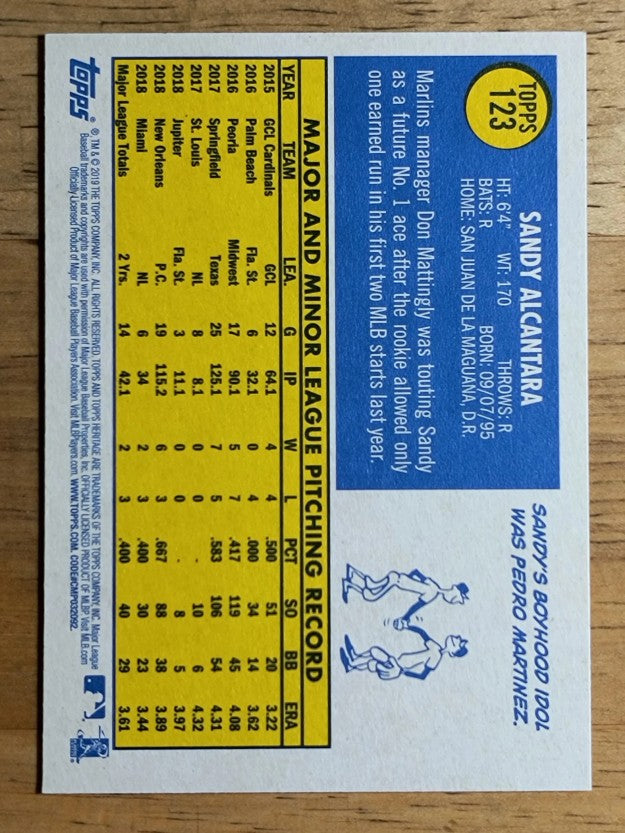 2019 Topps Heritage #123 Sandy Alcantara