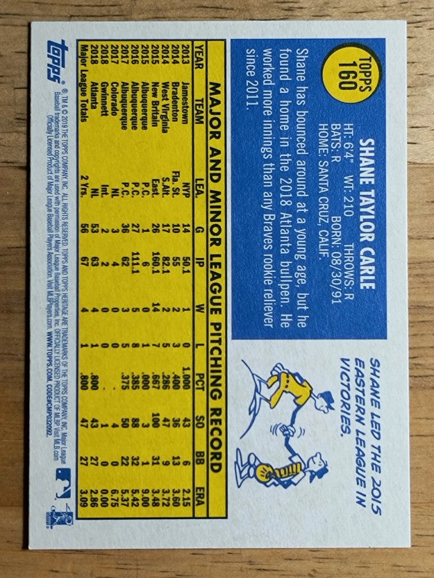 2019 Topps Heritage #160 Shane Carle