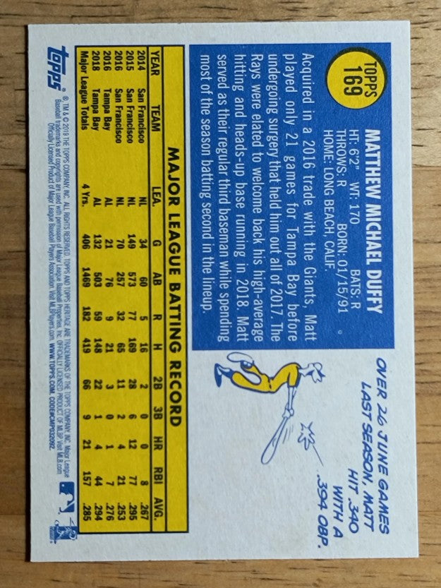 2019 Topps Heritage #169 Matt Duffy