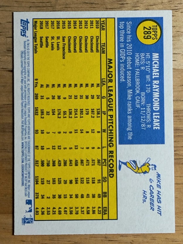 2019 Topps Heritage #289 Mike Leake