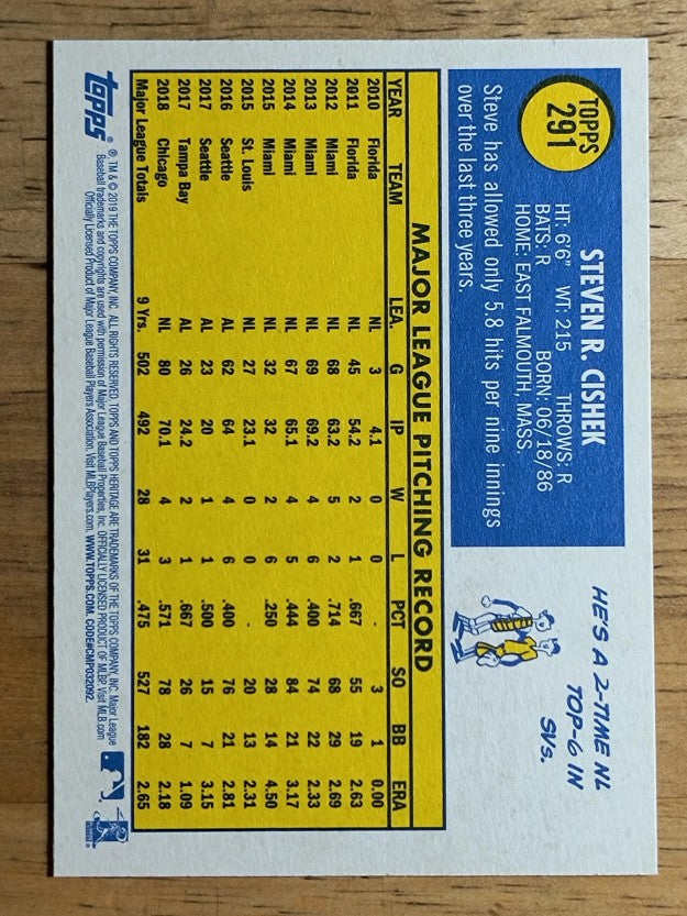 2019 Topps Heritage #291 Steve Cishek