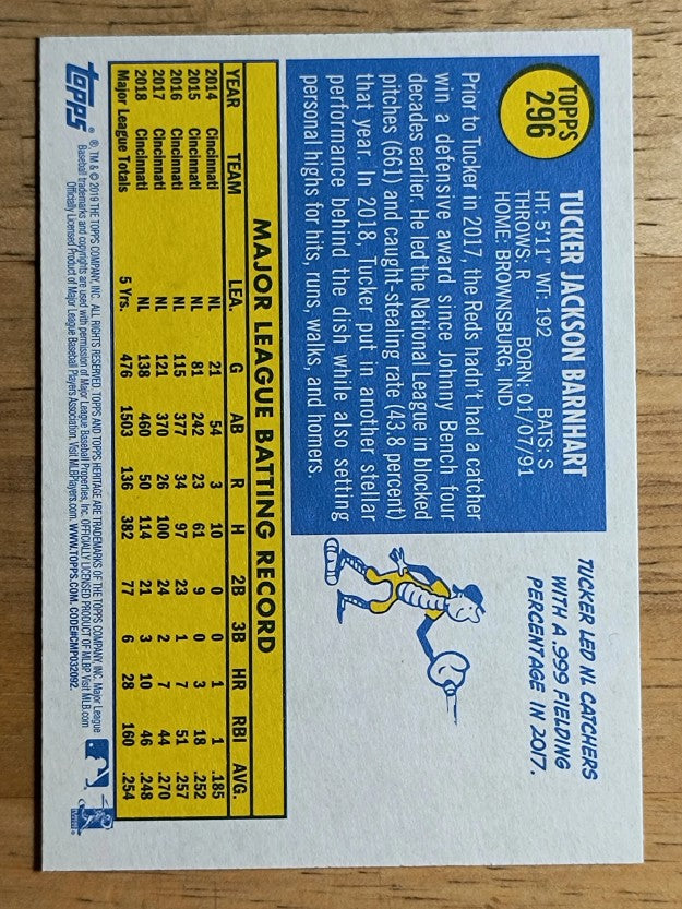 2019 Topps Heritage #296 Tucker Barnhart