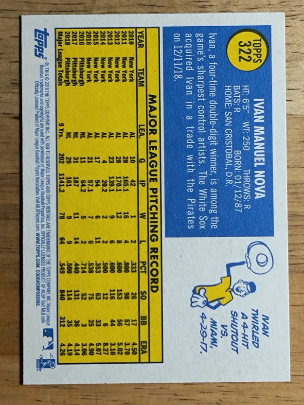 2019 Topps Heritage #322 Ivan Nova