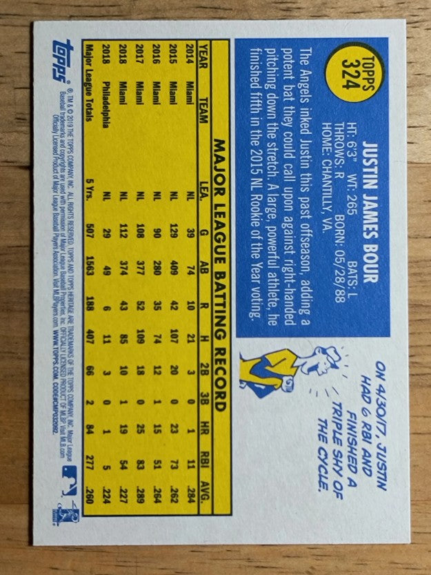 2019 Topps Heritage #324 Justin Bour