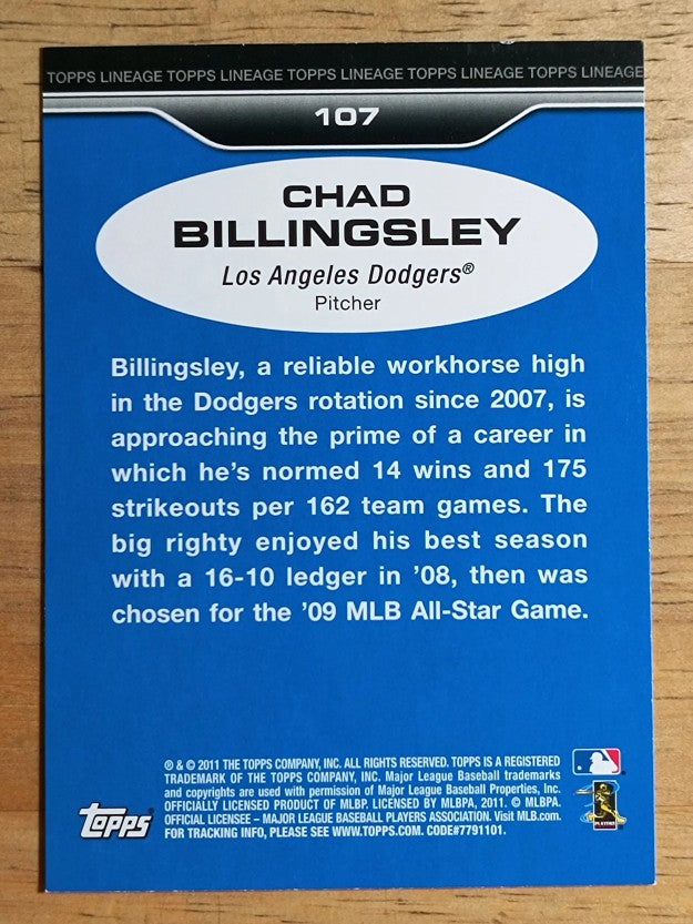 2011 Topps Lineage #107 Chad Billingsley