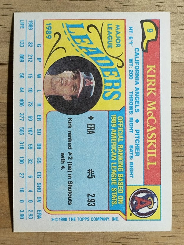 1990 Topps Mini Leaders #9 Kirk McCaskill