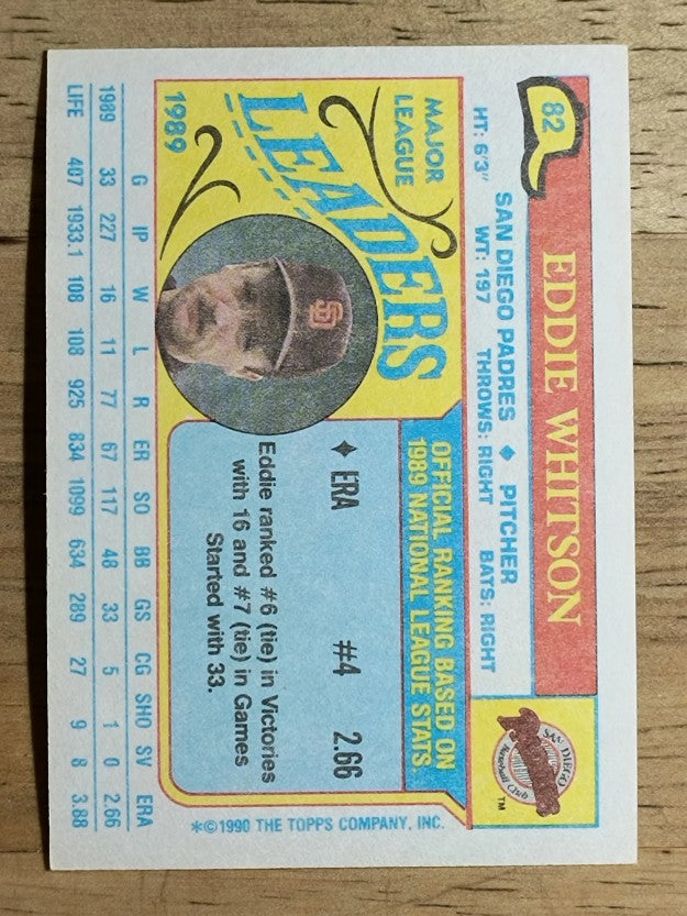 1990 Topps Mini Leaders #82 Eddie Whitson