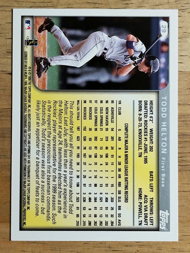 1999 Topps Opening Day #29 Todd Helton