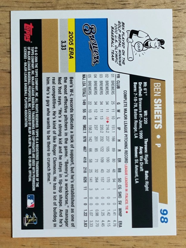 2006 Topps Opening Day #98 Ben Sheets