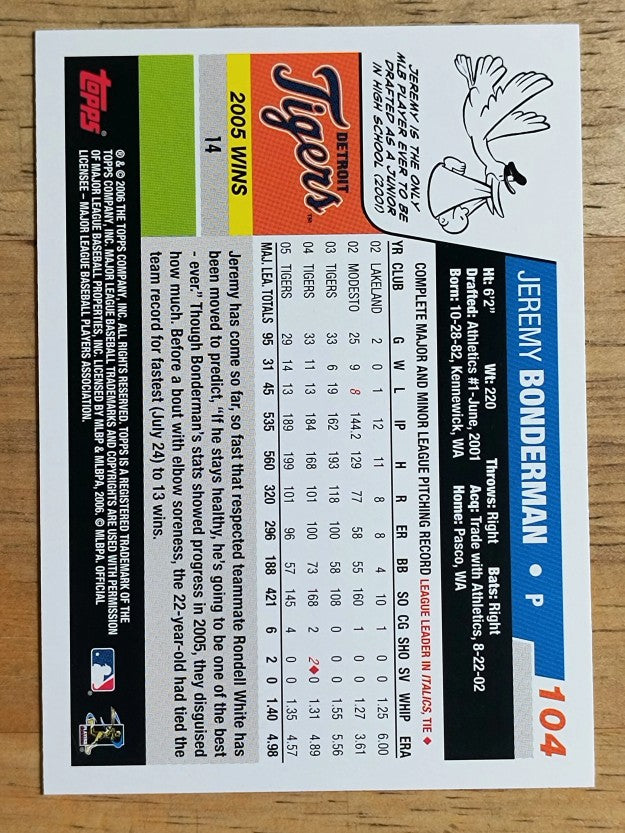 2006 Topps Opening Day #104 Jeremy Bonderman