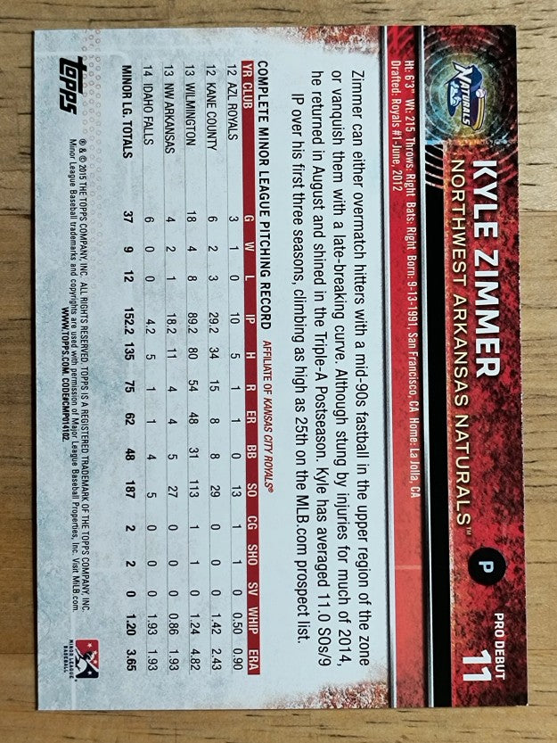 2015 Topps Pro Debut #11 Kyle Zimmer