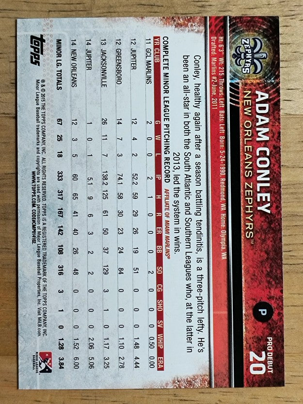 2015 Topps Pro Debut #20 Adam Conley