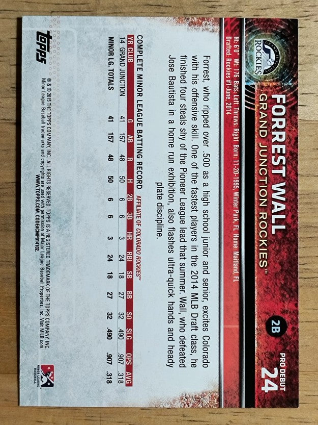 2015 Topps Pro Debut #24 Forrest Wall