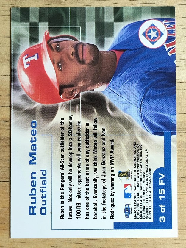 2000 Fleer Focus Future Vision #3 Ruben Mateo