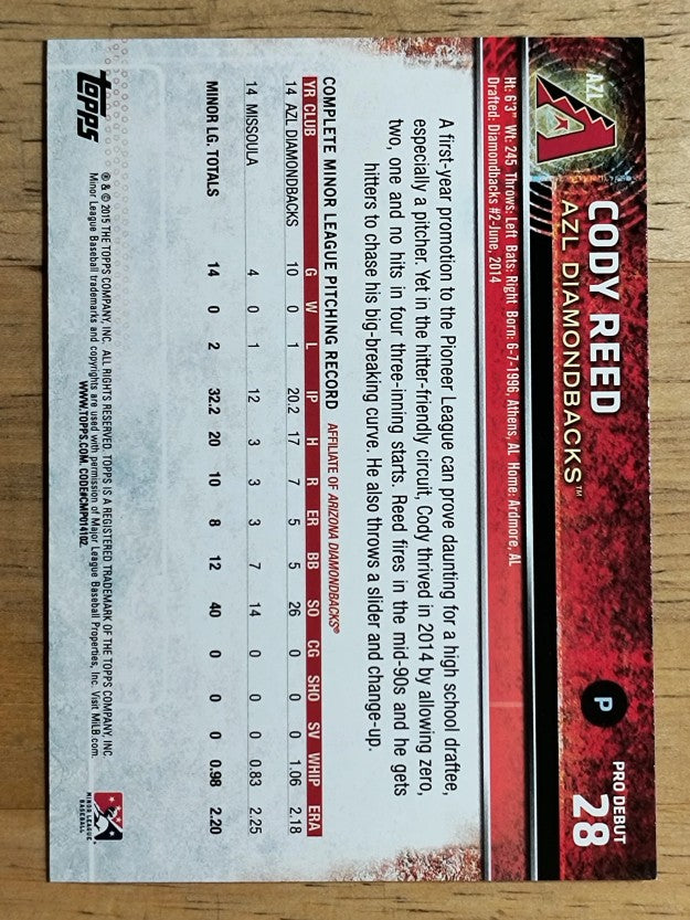 2015 Topps Pro Debut #28 Cody Reed