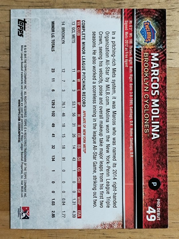2015 Topps Pro Debut #49 Marcos Molina