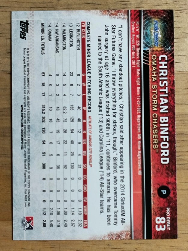2015 Topps Pro Debut #83 Christian Binford