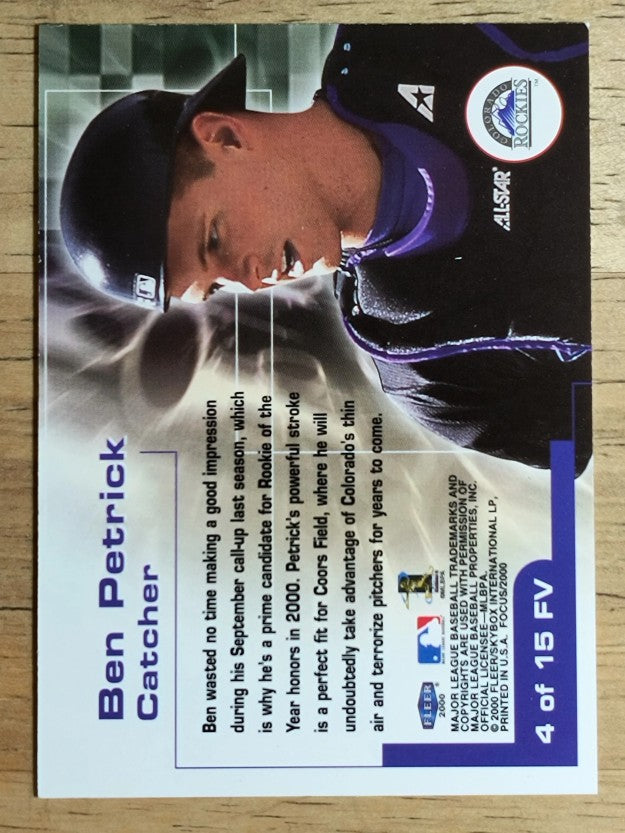 2000 Fleer Focus Future Vision #4 Ben Petrick