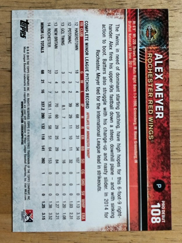 2015 Topps Pro Debut #108 Alex Meyer