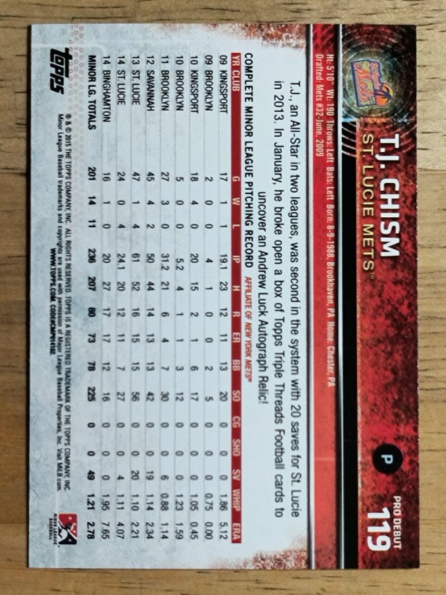 2015 Topps Pro Debut #119 T.J. Chism