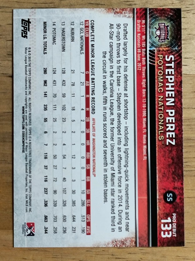 2015 Topps Pro Debut #133 Stephen Perez