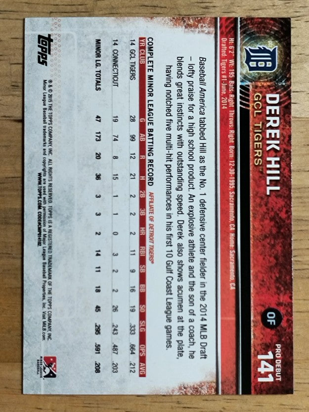 2015 Topps Pro Debut #141 Derek Hill