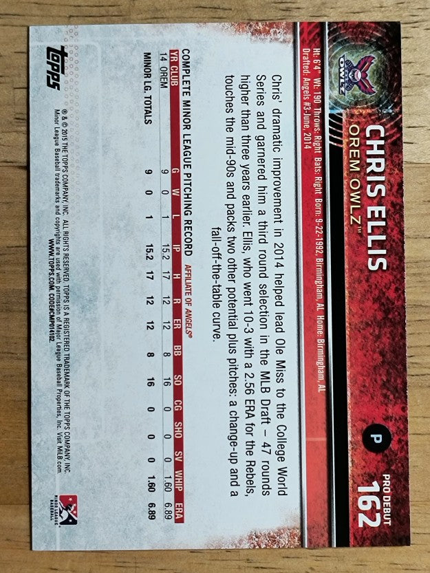 2015 Topps Pro Debut #162 Chris Ellis