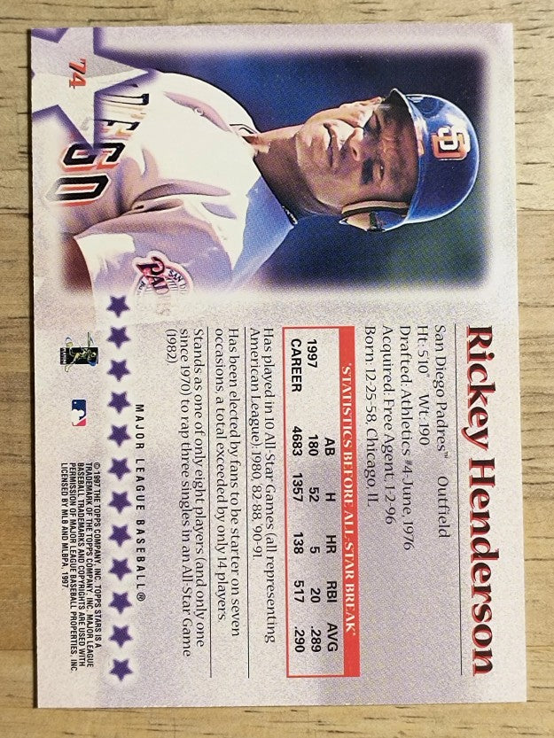 1997 Topps Stars #74 Rickey Henderson