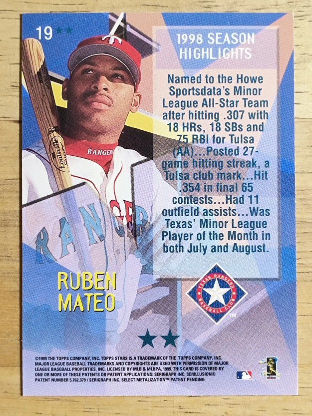 1999 Topps Stars Two Star #19 Ruben Mateo