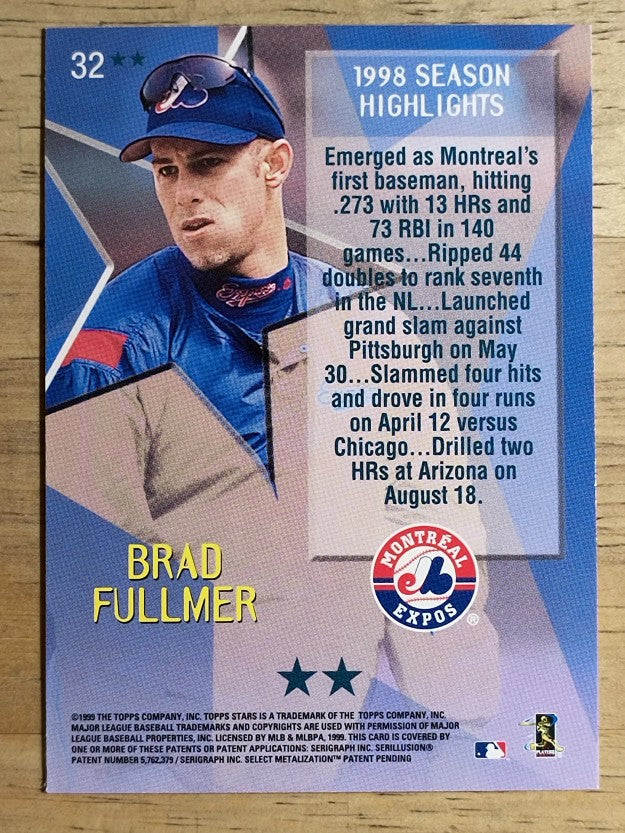 1999 Topps Stars Two Star #32 Brad Fullmer