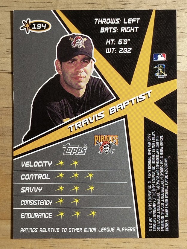 2001 Topps Stars #194 Travis Baptist RC