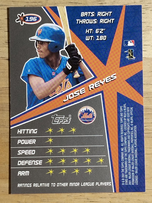 2001 Topps Stars #196 Jose Reyes RC (NM)