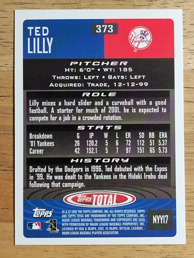 2002 Topps Total #373 Ted Lilly