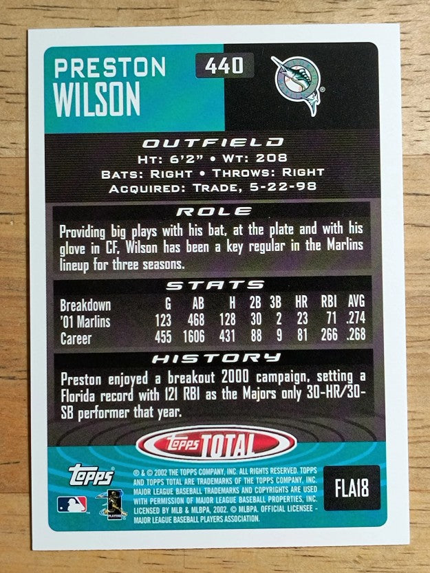 2002 Topps Total #440 Preston Wilson