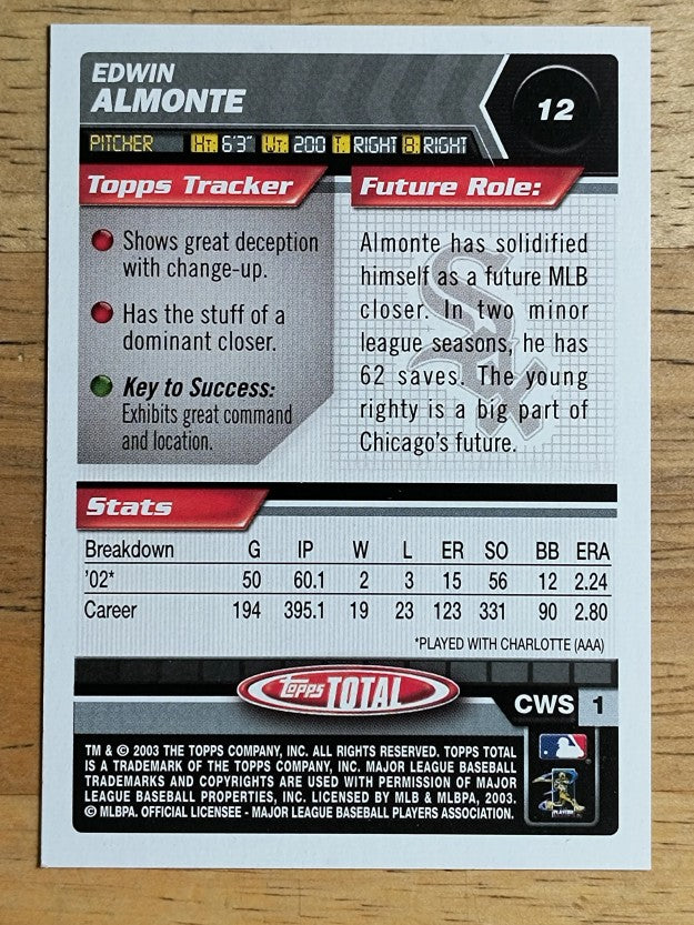 2003 Topps Total #12 Edwin Almonte