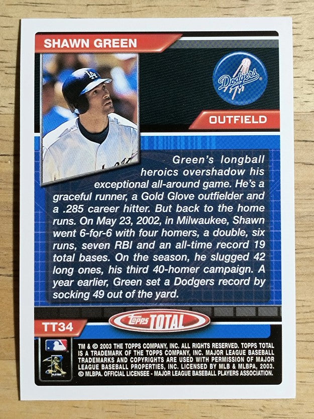 2003 Topps Total Topps #TT34 Shawn Green