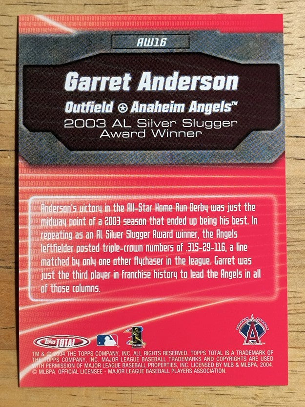2004 Topps Total Award Winners #AW16 Garret Anderson SS