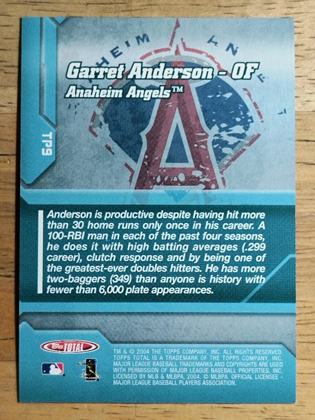2004 Topps Total Production #TP9 Garret Anderson