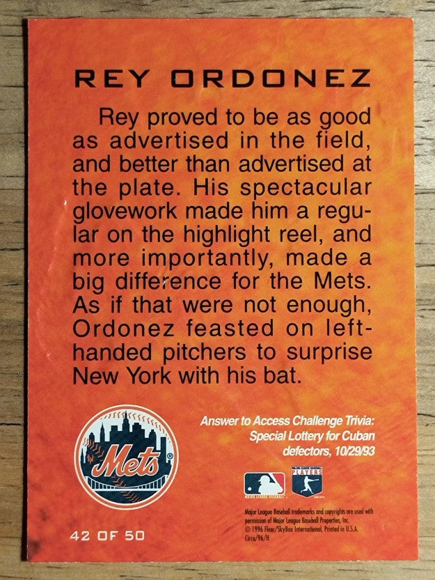 1996 Circa Boss #42 Rey Ordonez