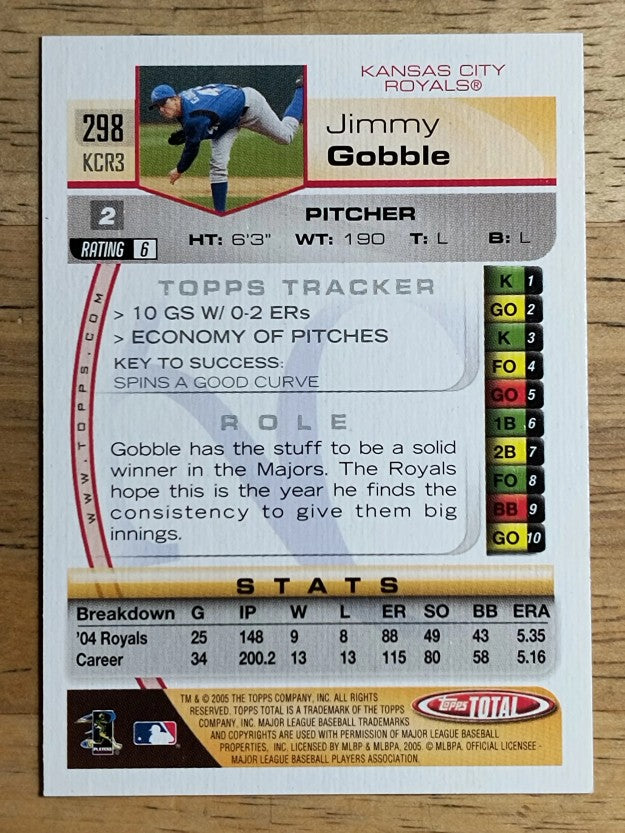 2005 Topps Total #298 Jimmy Gobble