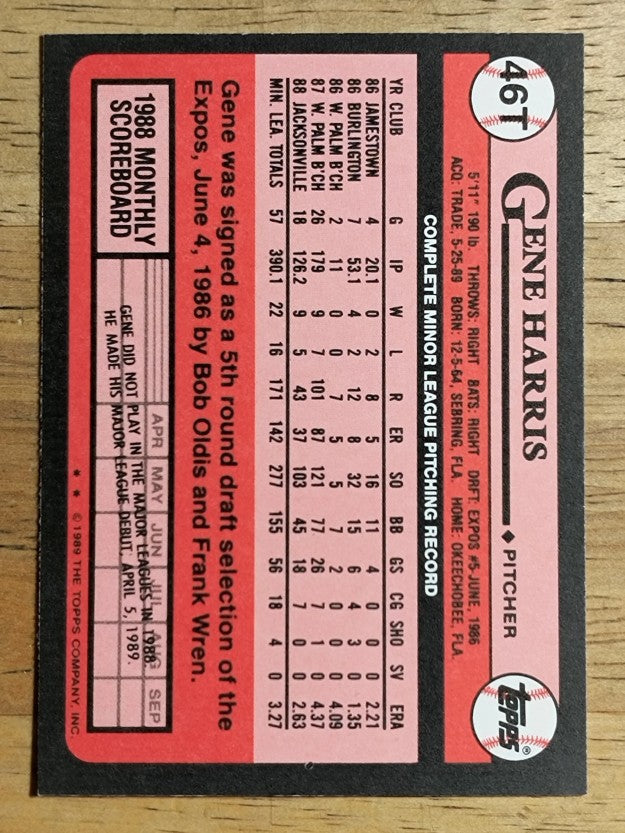 1989 Topps Traded #46T Gene Harris RC