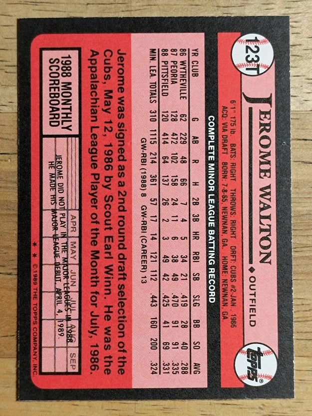 1989 Topps Traded #123T Jerome Walton RC