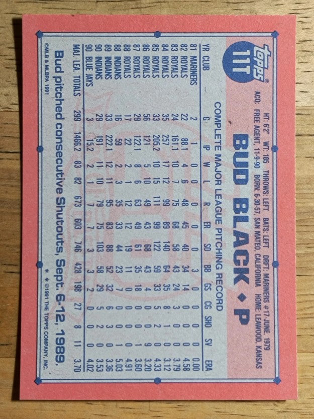 1991 Topps Traded #11T Bud Black