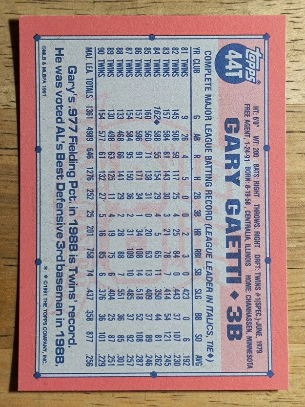 1991 Topps Traded #44T Gary Gaetti