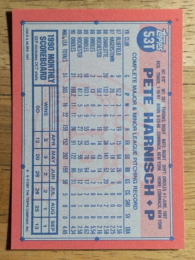 1991 Topps Traded #53T Pete Harnisch
