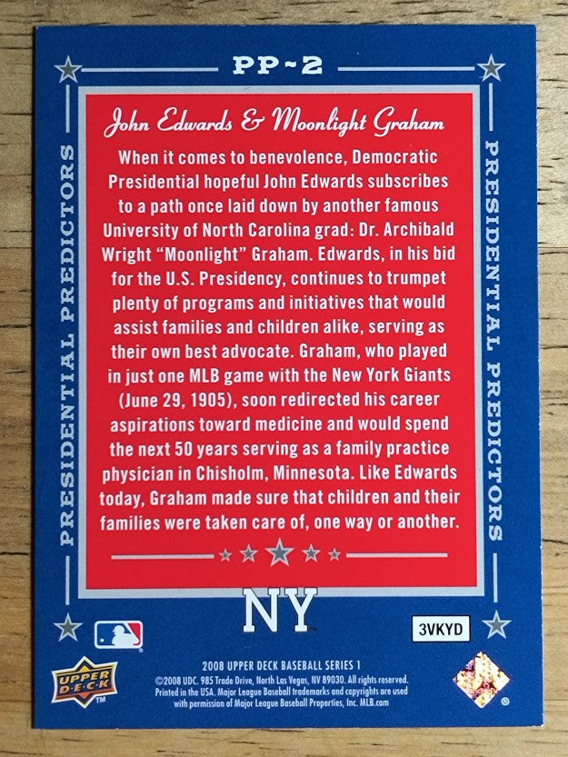2008 Upper Deck Presidential Predictors #PP2 John Edwards