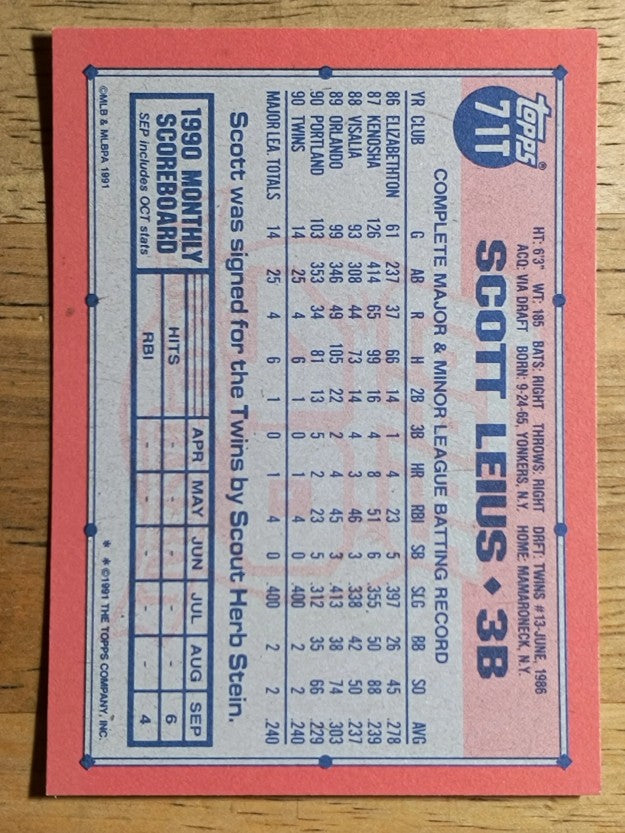 1991 Topps Traded #71T Scott Leius