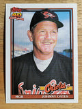 1991 Topps Traded #85T Johnny Oates MG