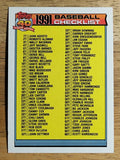 1991 Topps Traded #132T Checklist 1T-132T
