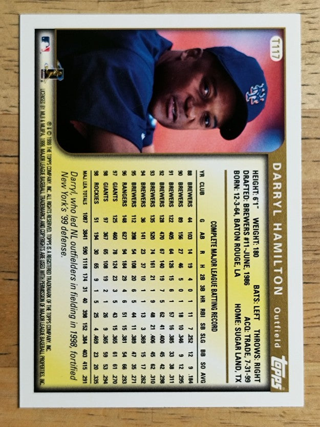 1999 Topps Traded #T117 Darryl Hamilton